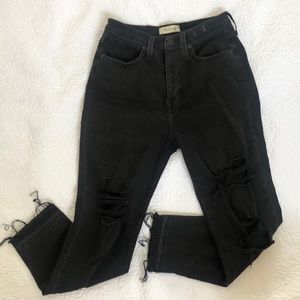 Madewell distressed high waisted “momjean”